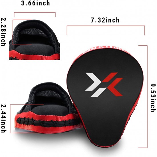 Xnature Red Essential Curved Boxing MMA Punching Mitts Boxing Pads
